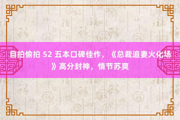 自拍偷拍 52 五本口碑佳作，《总裁追妻火化场》高分封神，情节苏爽