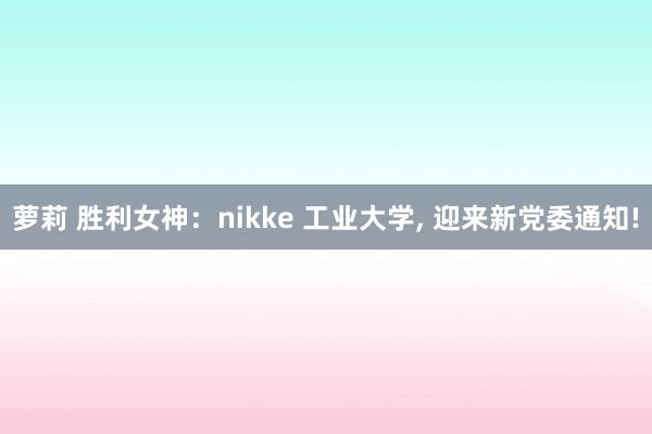 萝莉 胜利女神：nikke 工业大学， 迎来新党委通知!