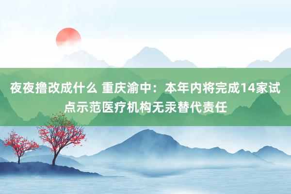 夜夜撸改成什么 重庆渝中：本年内将完成14家试点示范医疗机构无汞替代责任