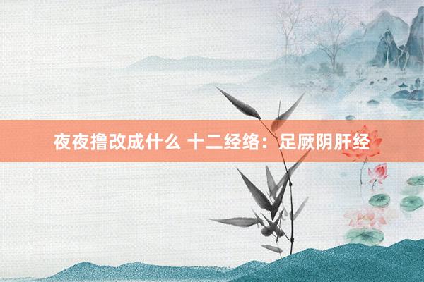 夜夜撸改成什么 十二经络：足厥阴肝经