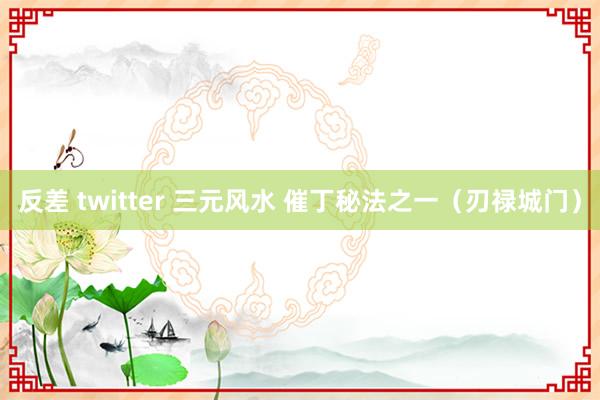 反差 twitter 三元风水 催丁秘法之一（刃禄城门）