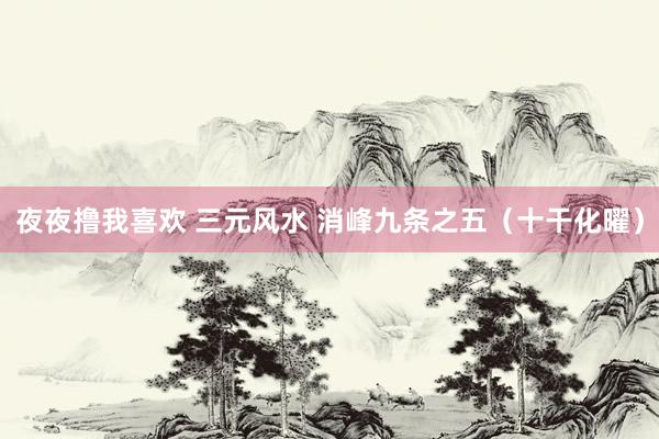 夜夜撸我喜欢 三元风水 消峰九条之五（十干化曜）