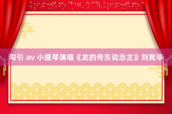 勾引 av 小提琴演唱《龙的传东说念主》刘宪华