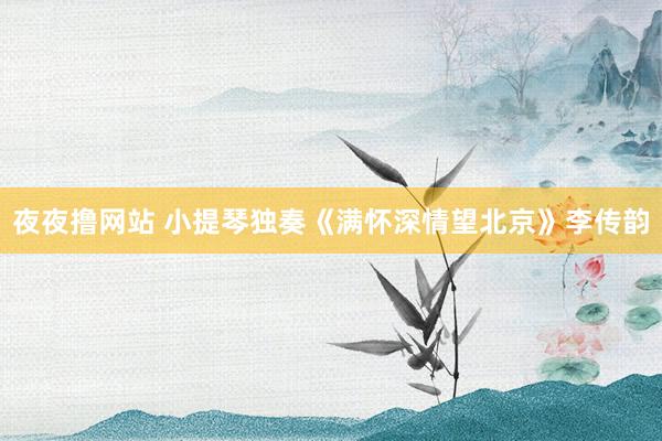 夜夜撸网站 小提琴独奏《满怀深情望北京》李传韵